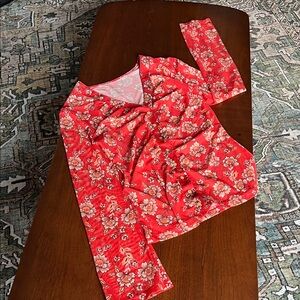 SHEIN Red Floral Blouse